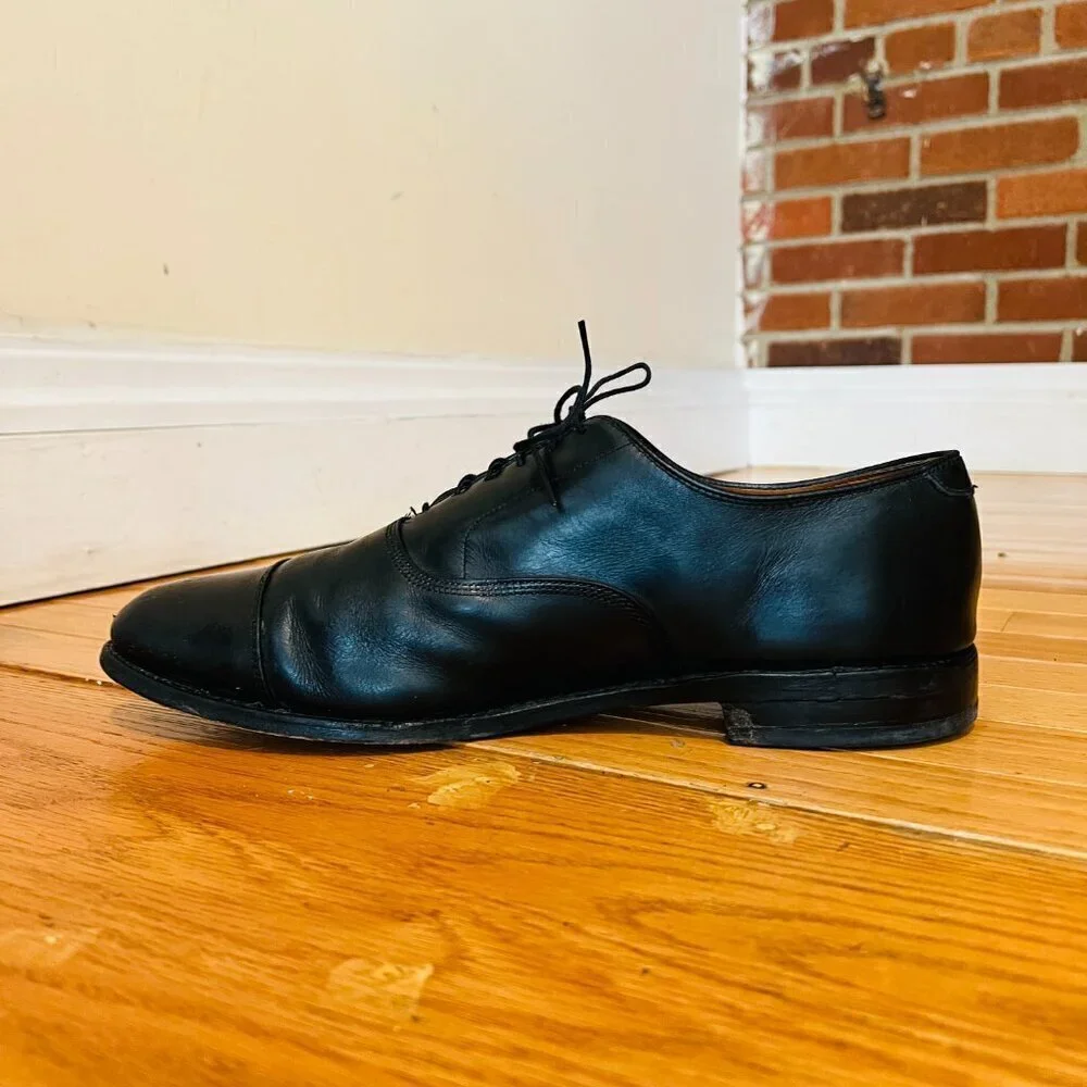 Allen Edmonds Park Avenue Cap Toe Black Lace-Up Oxfords Size 12 D